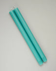 TRUE GRACE - Turquoise Pair of Dining Candles