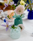 Marla & Primrose - Baby Blue Handmade Ruffle Glass Bud Vase