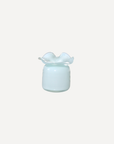 Marla & Primrose - Baby Blue Handmade Ruffle Glass Bud Vase