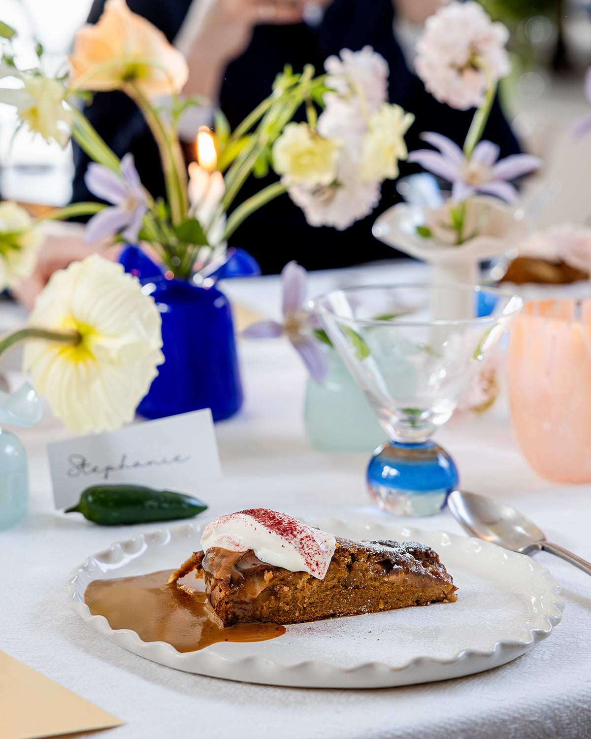 Marla &amp; Primrose - Scallop Edge Handmade Small Plate, White